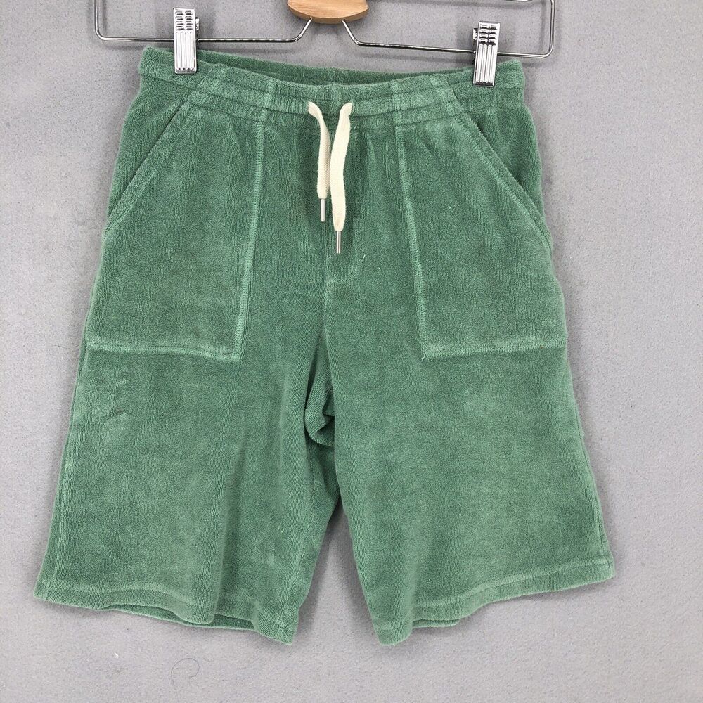 Hundred Pieces Kids Green Organic Cotton Terry Cloth Drawstring Shorts 10 $81